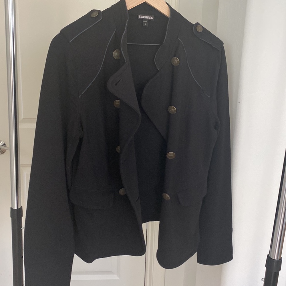 Express Black Military along Sleeve Jacket size